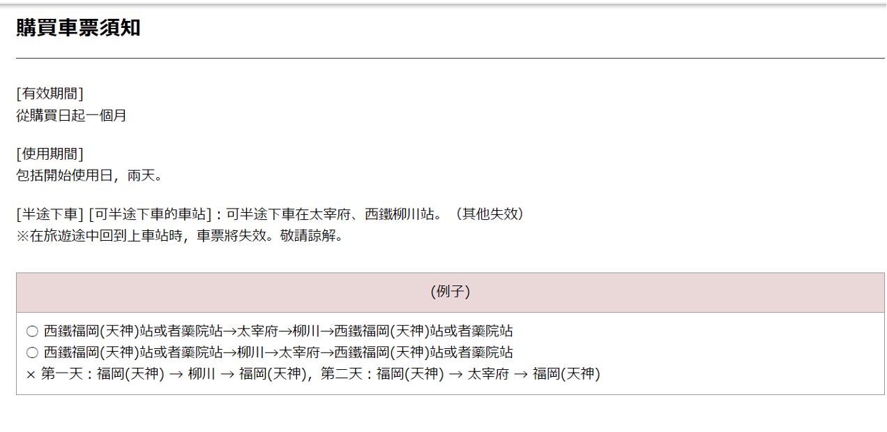 票券購買注意事項
